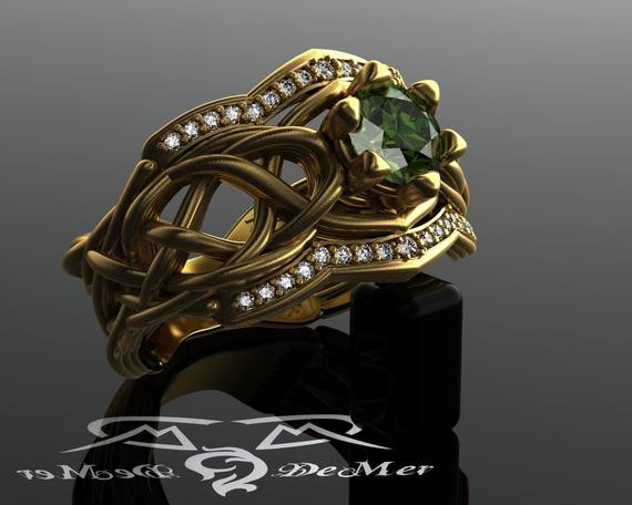 Elvish Wedding Rings
 Organic Woven Elven knot work woven engagement ring with Zelda