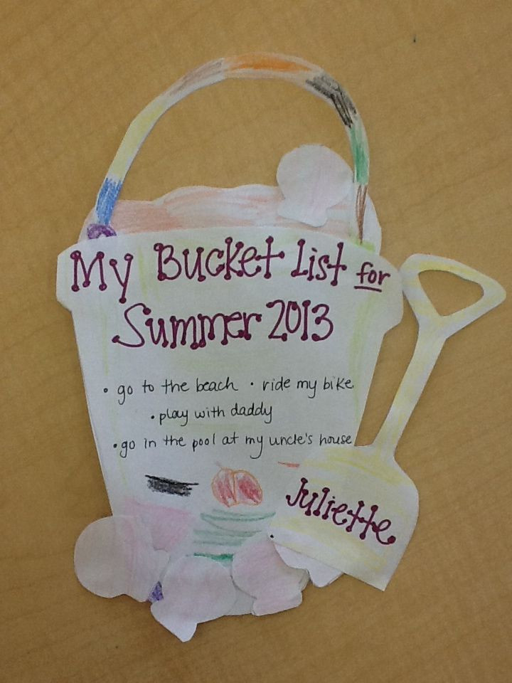 End Of The Year Crafts For Preschoolers
 Preschool end of the year craft "My Summer Bucket List