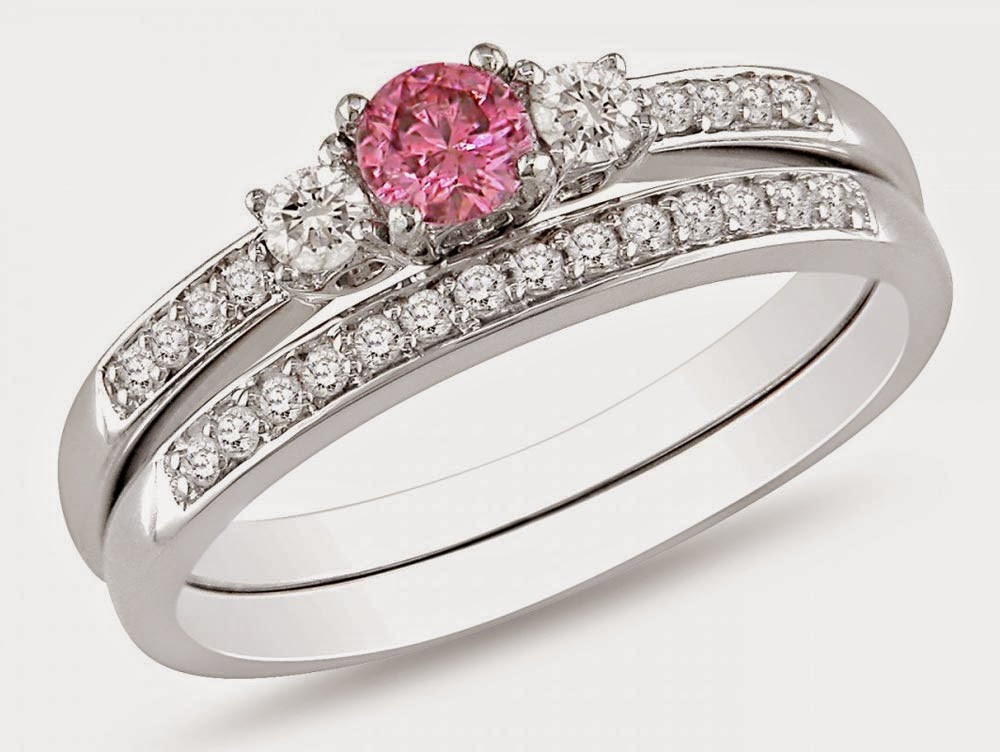 Engagement And Wedding Rings Sets
 Matching Engagement and Wedding Rings Sets UK with Pink