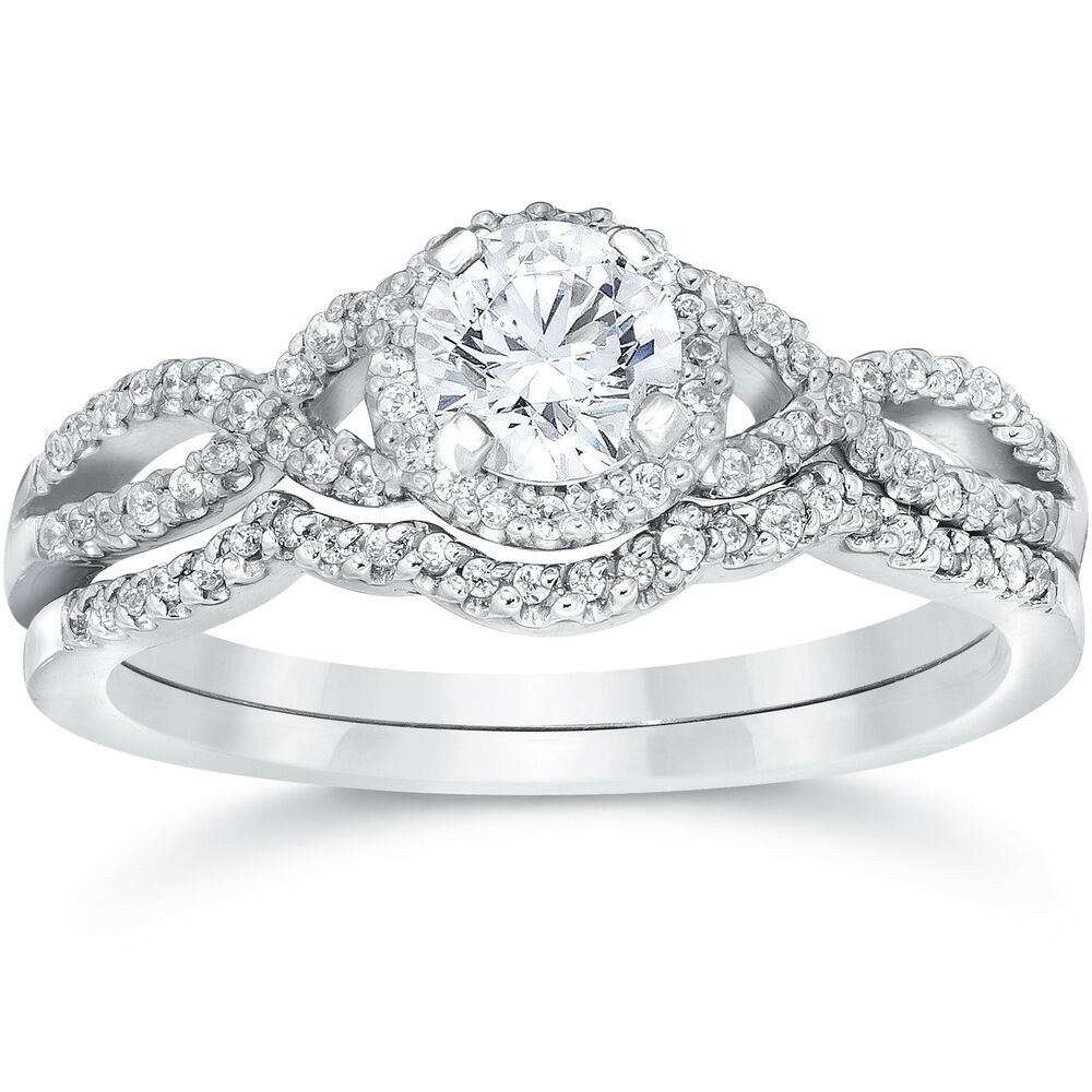 Engagement Wedding Rings Sets
 3 4ct Diamond Infinity Engagement Wedding Ring Set 14K