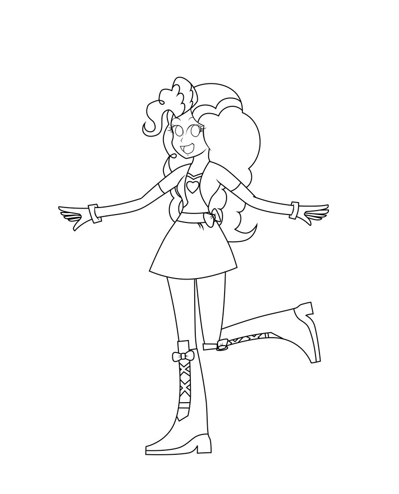 Equestria Girls Pinkie Pie Coloring Pages
 Equestria Girl Pinkie Pie Lineart by DarkenGales on DeviantArt