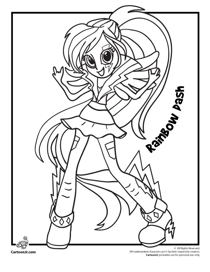 Equestria Girls Rainbow Dash Coloring Pages
 My Little Pony Rainbow Dash from Equestria Girls