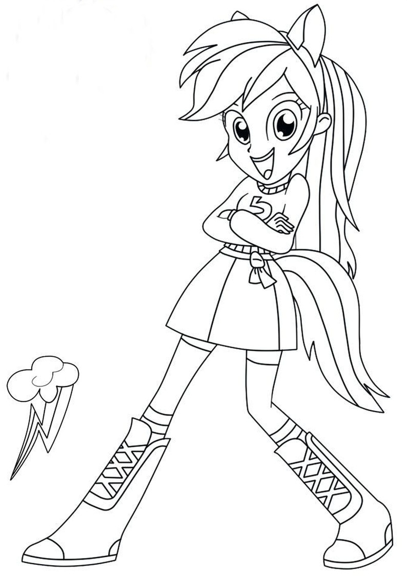 Equestria Girls Rainbow Dash Coloring Pages
 Rainbow Dash coloring pages to and print for free