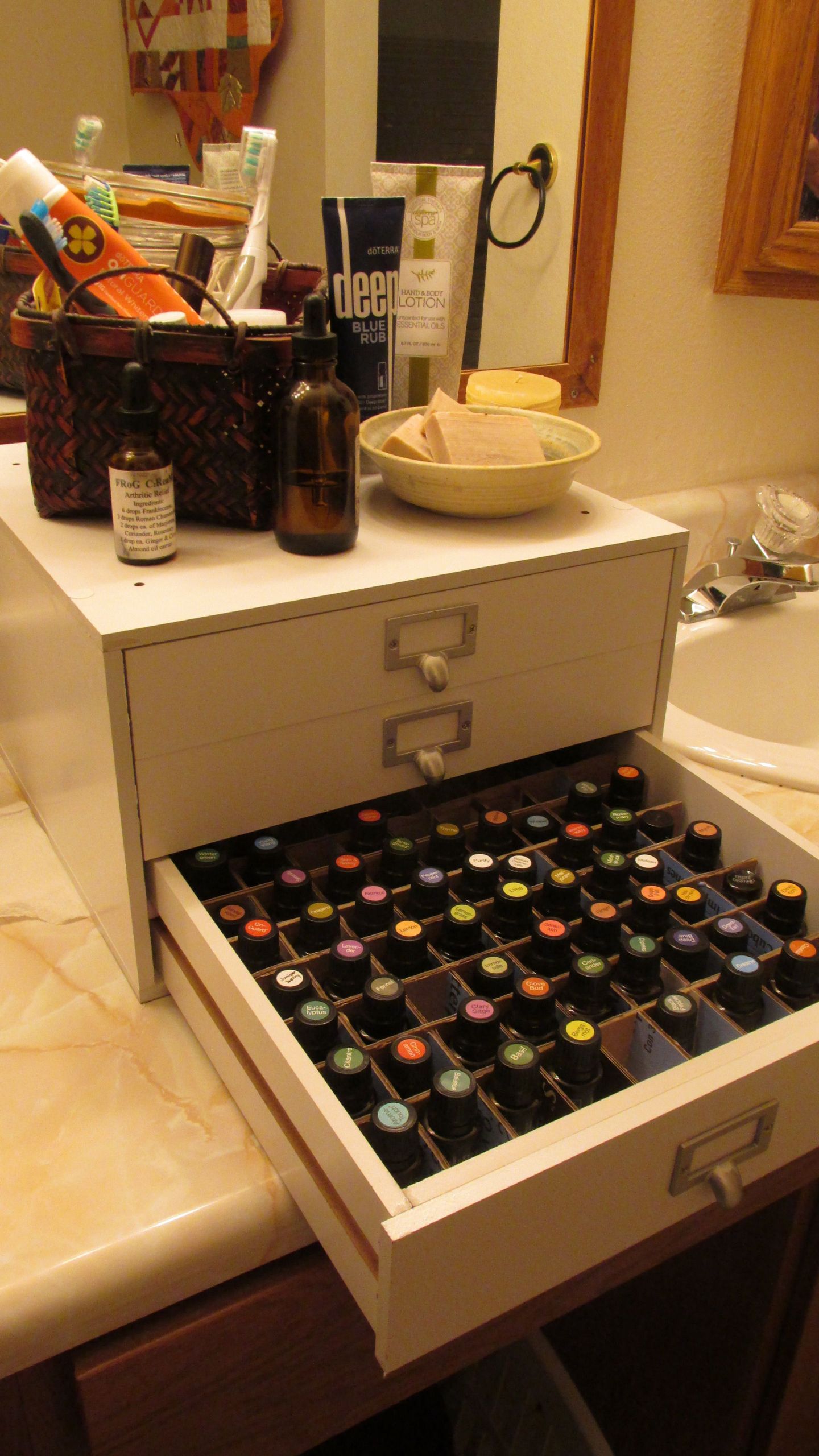 Essential Oil Storage Box DIY
 Essential oil storage solution Upper drawers hold