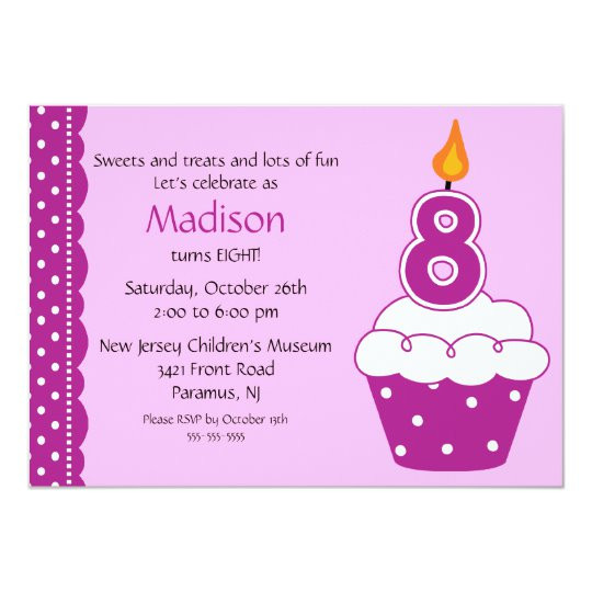 Evite Birthday Invitations
 8th Birthday Cupcake Invitation