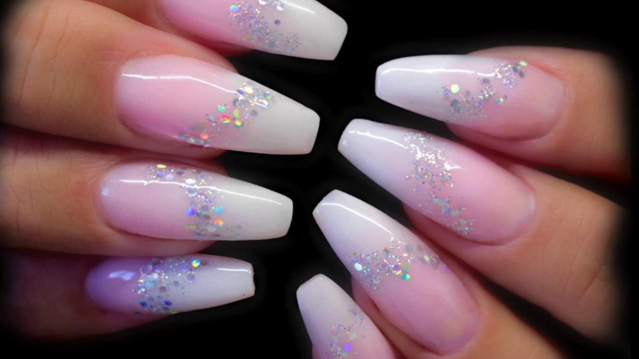 Faded Nail Designs
 BABY BOOMER FADED OMBRE FRENCH NAILS WITH SPARKLE
