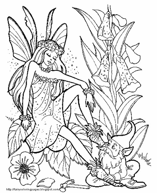 Fairy Adult Coloring Pages
 FAIRY COLORING PAGES