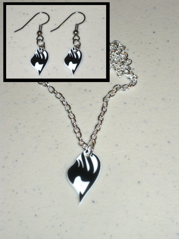 Fairy Tail Earrings
 Items similar to Fairy Tail Tattoo Fairy Tail Necklace