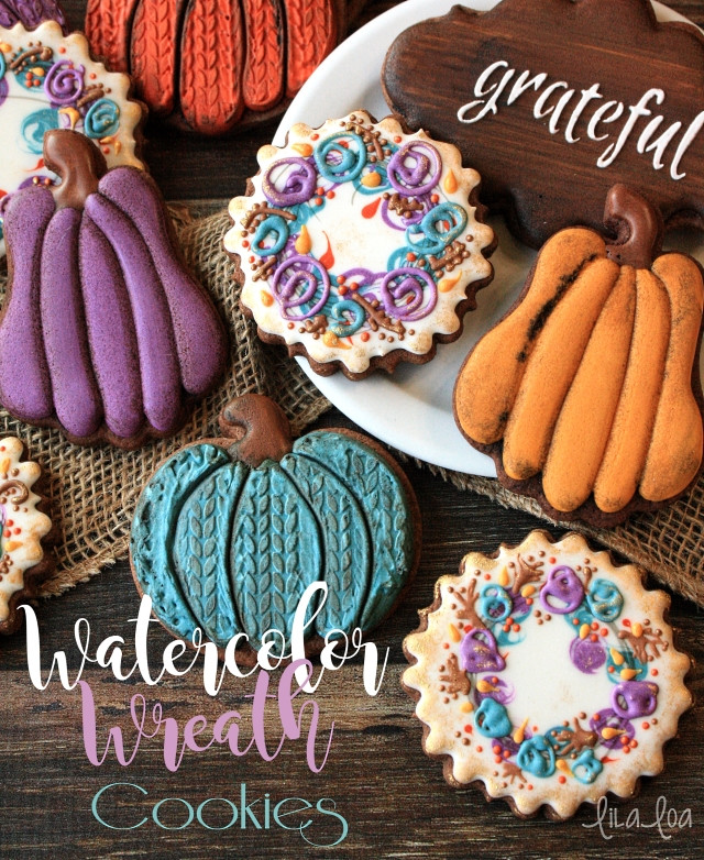 Fall Sugar Cookies
 How To Make Watercolor Wreath Inspired Decorated Cookies