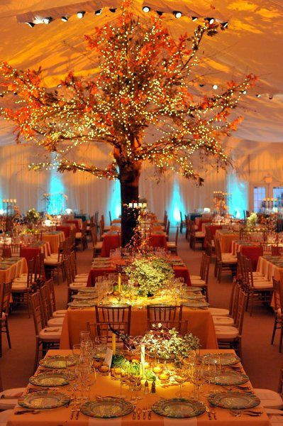 Fall Wedding Table Decorations
 Autumn Colour Scheme Orange