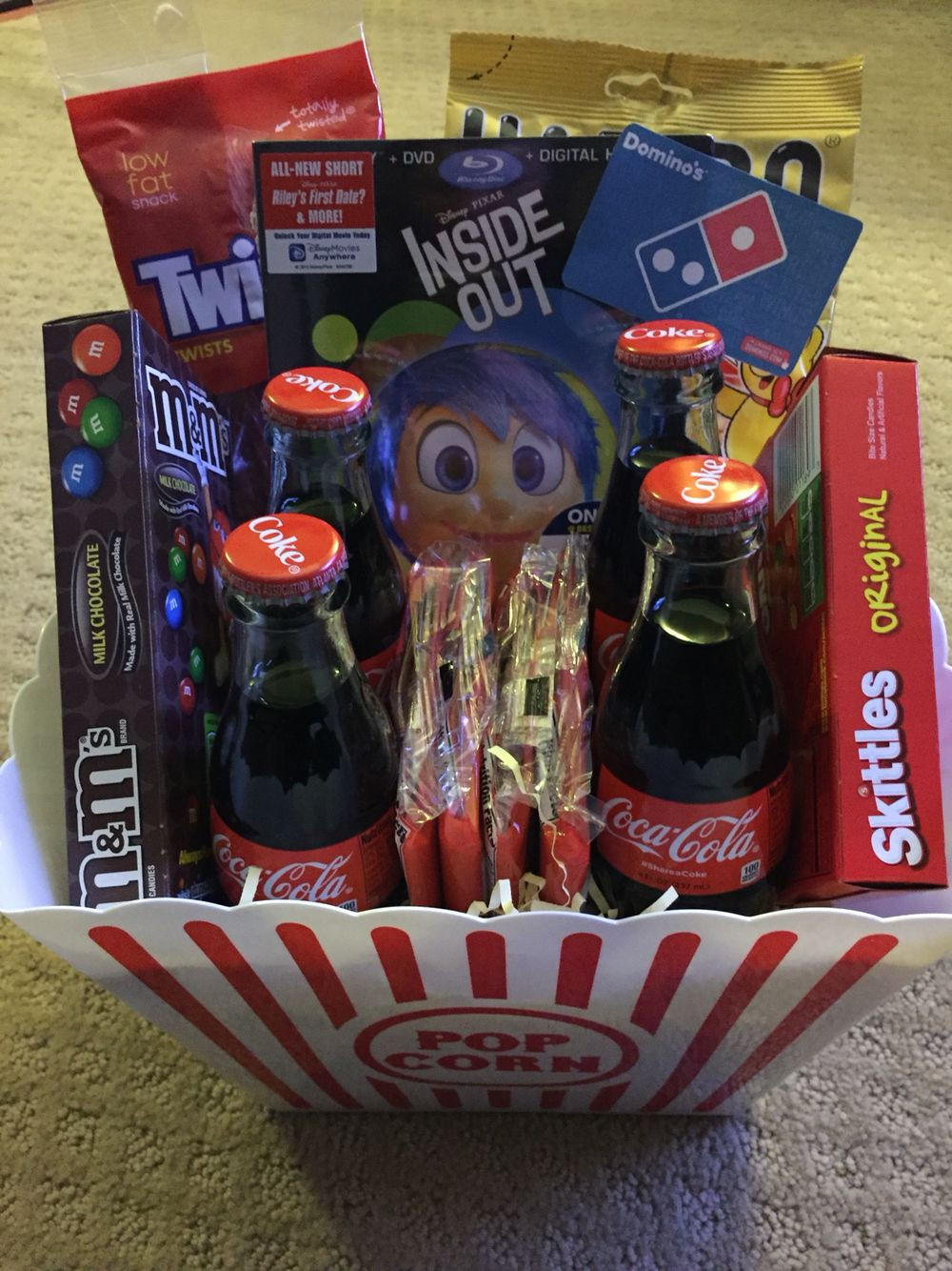 Family Movie Night Gift Basket Ideas
 Family movie night basket that our school will raffle off