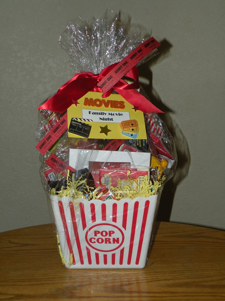 Family Movie Night Gift Basket Ideas
 Family Movie Night Gift Basket for Silent Auction Popcorn