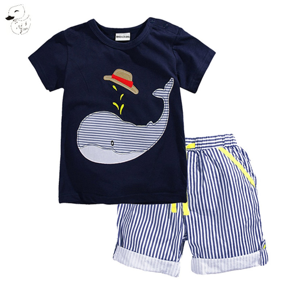 Fashion Baby Boy Clothing
 BINIDUCKLING 2017 New Summer Kids Clothes Children