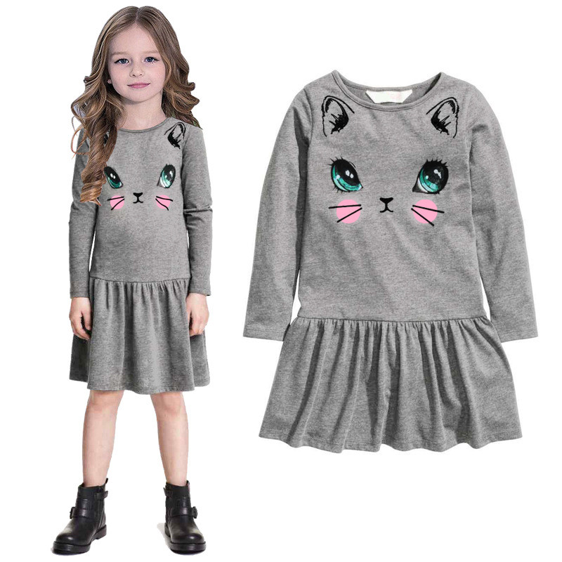 Fashion Clothing For Kids
 Autumn Spring Children Clothing Girls Dress Animal Print