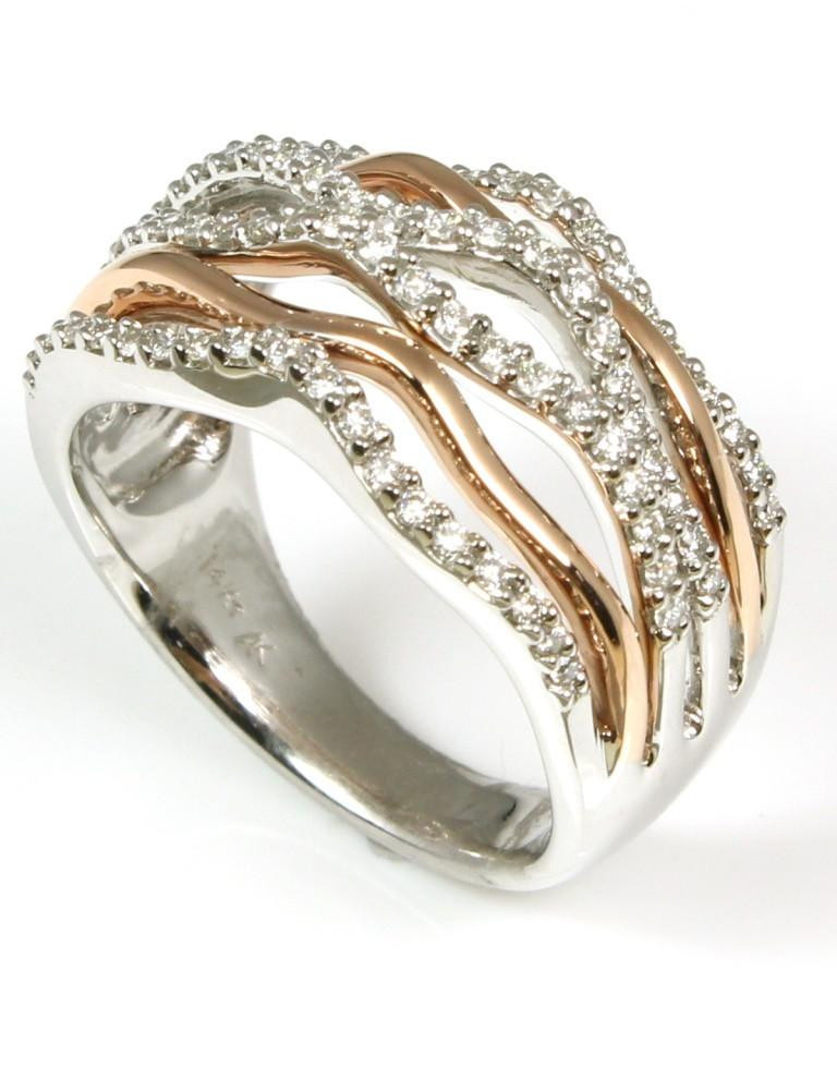 Fashion Diamond Rings
 Rose and White Gold Diamond Orbit Fashion Ring by Allison