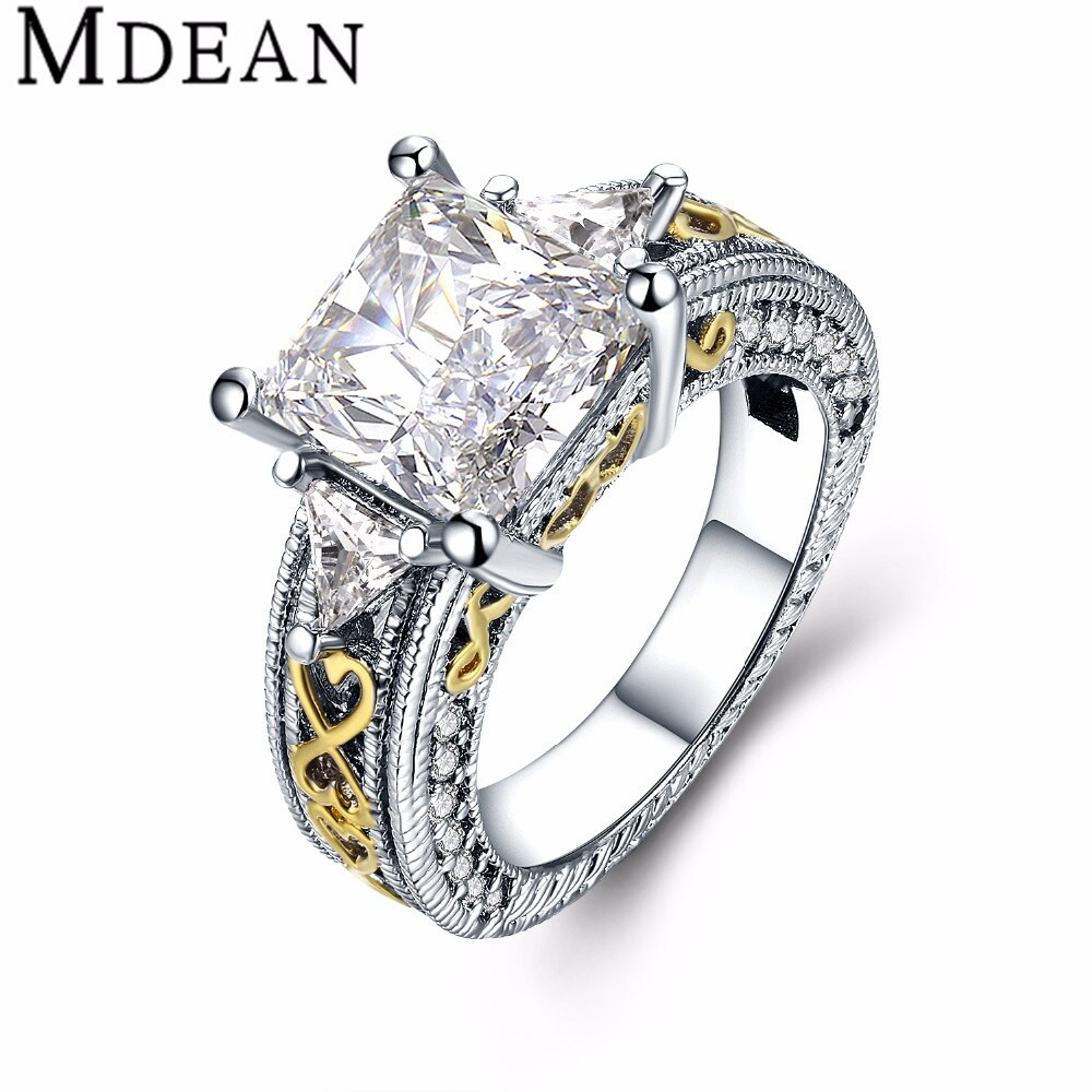 Fashion Diamond Rings
 MDEAN bijoux ring White Gold Plated Rings for women