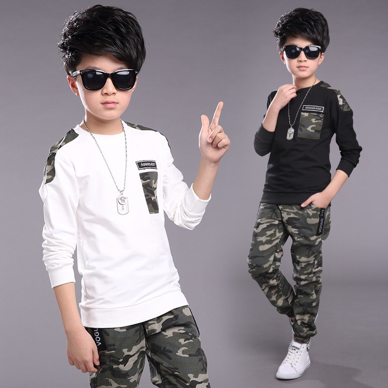 Fashion For Kids Boy
 Children Clothing Sets For Boys Camouflage Sports Suits