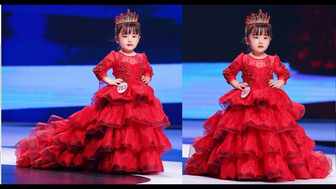 Fashion Show For Kids
 Princess Birthday Party Wedding Long Gown Dresses