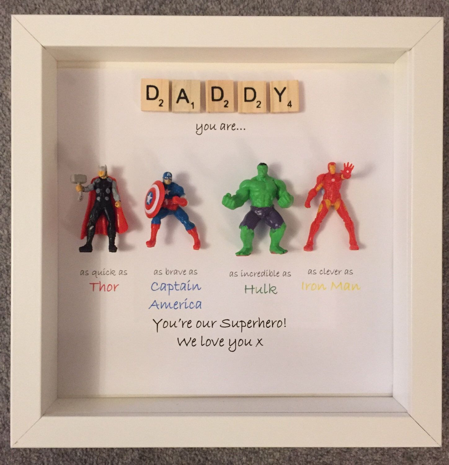 Father Birthday Gifts
 Avengers Superhero figures frame t Ideal for dad
