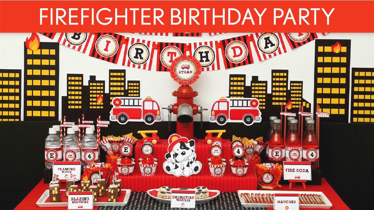 Firefighter Birthday Party Supplies
 Firefighter Birthday Party Ideas Firefighter B24