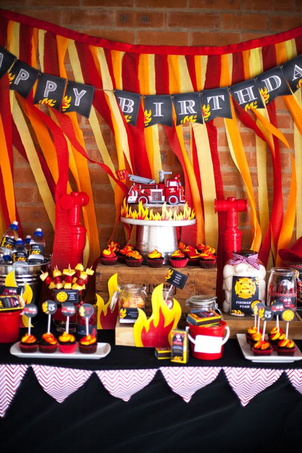 Firefighter Birthday Party Supplies
 Fireman Birthday Bash Firefighter Party Ideas Pretty