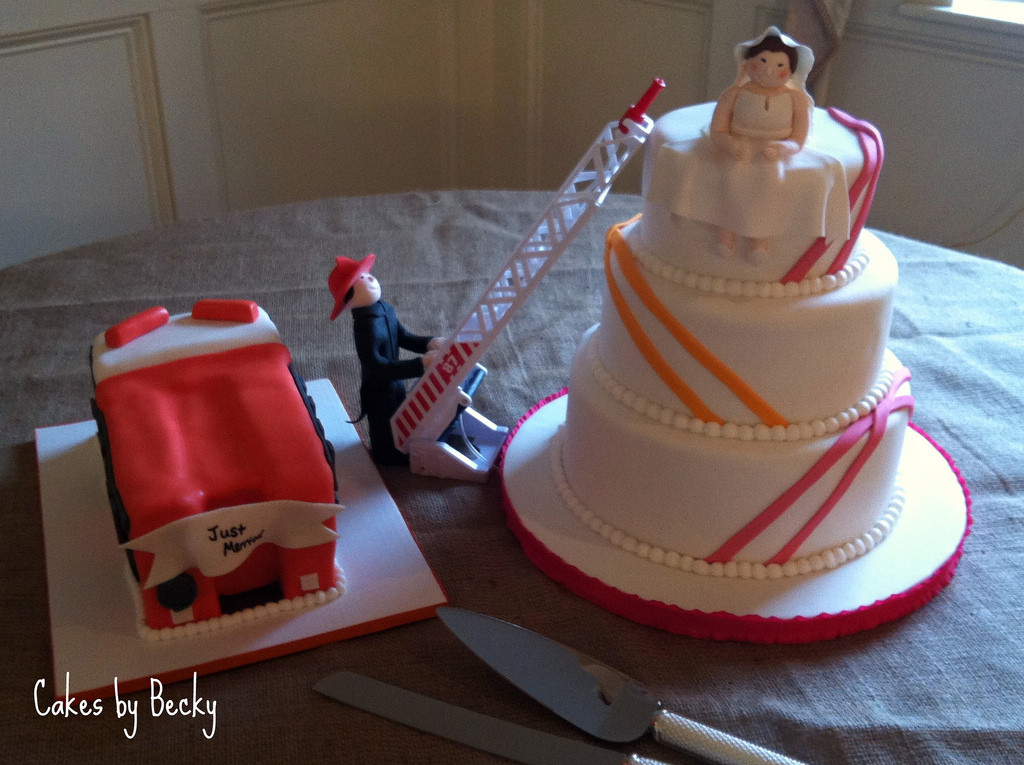 Firefighter Wedding Cake
 Cakes by Becky Fireman Wedding