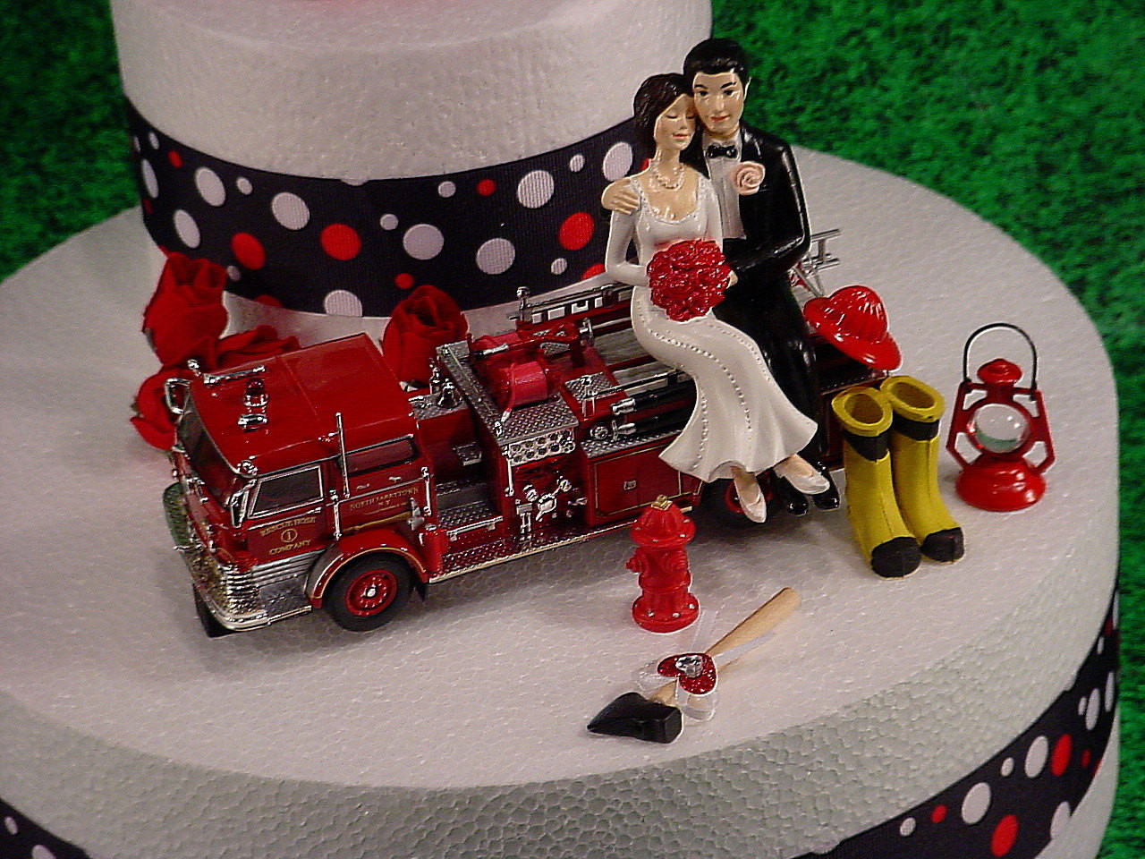 Firefighter Wedding Cake
 NO Fire Bride and Groom Firefighter Wedding Cake Topper Custom