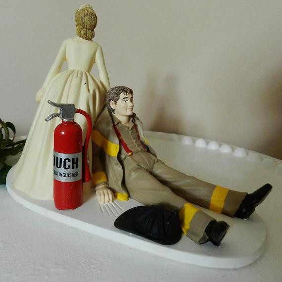 Firefighter Wedding Cake
 Items similar to Fireman firefighter Wedding Cake Topper