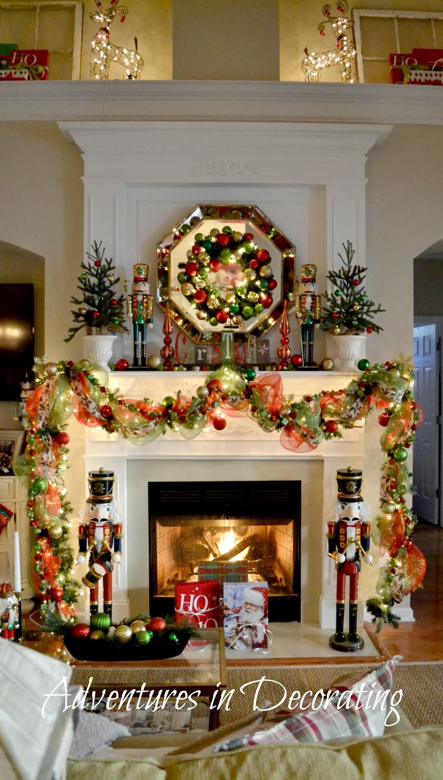 Fireplace Decorations For Christmas
 Adventures in Decorating Our Christmas Mantel and "Deck