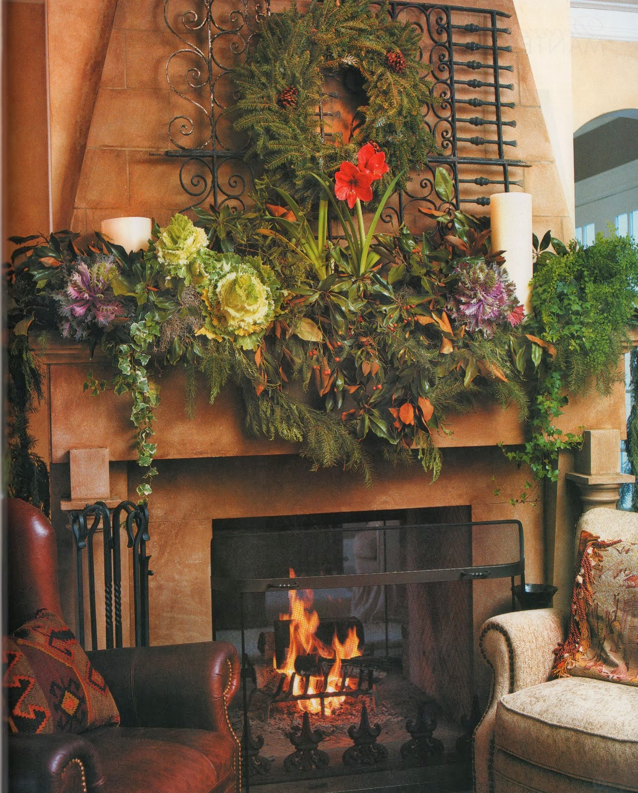 Fireplace Decorations For Christmas
 Shabby in love Inspiring Christmas Fireplace Mantel