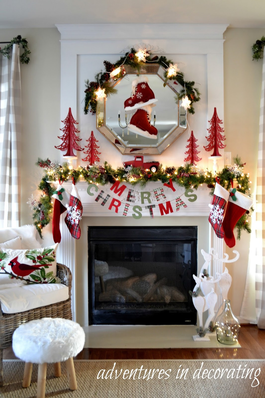 Fireplace Decorations For Christmas
 Adventures in Decorating Our Christmas Great Room Mantel