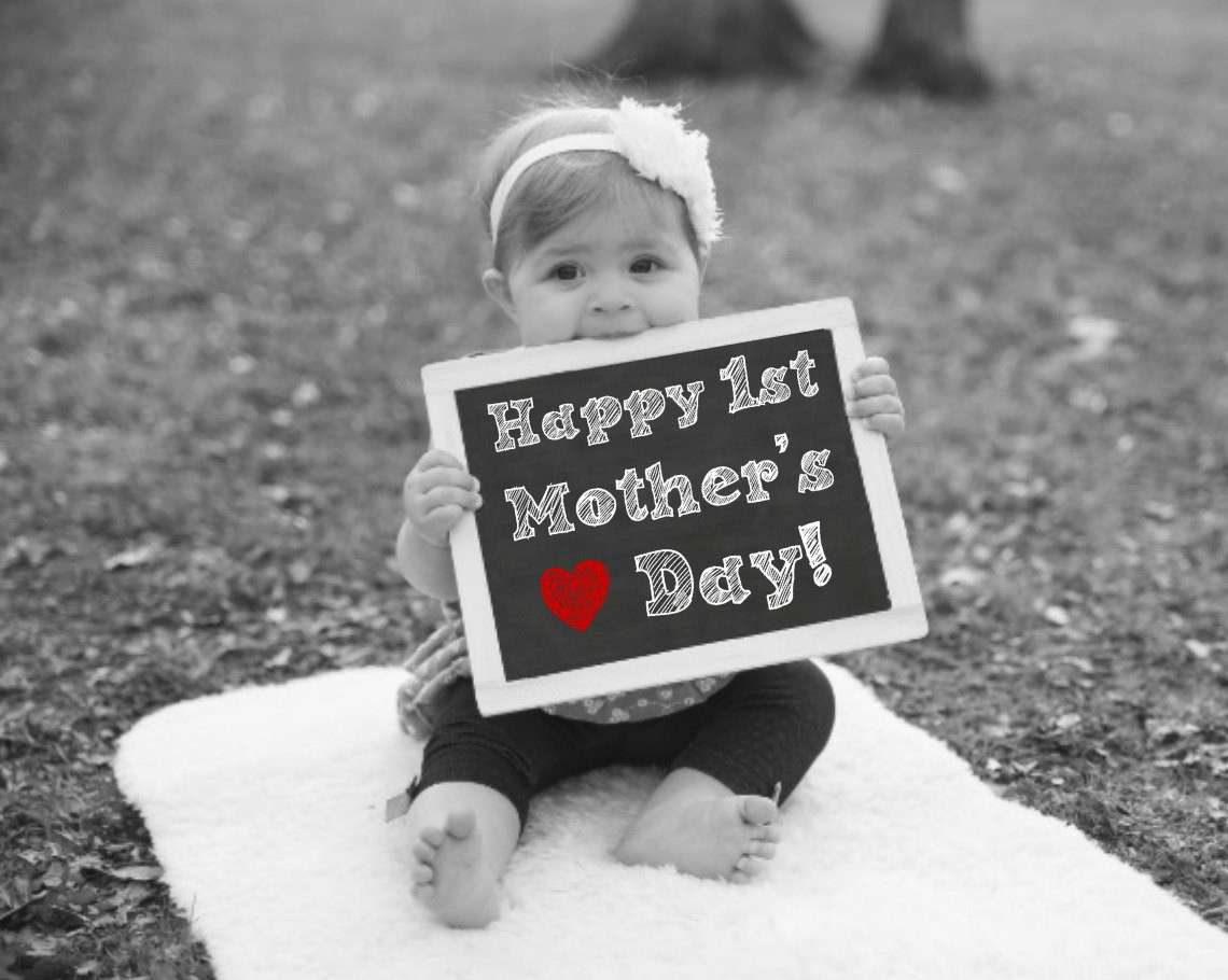 First Baby Gift Ideas For Mom
 Happy 1st Mothers Day Chalkboard Sign Mothers Day Gift