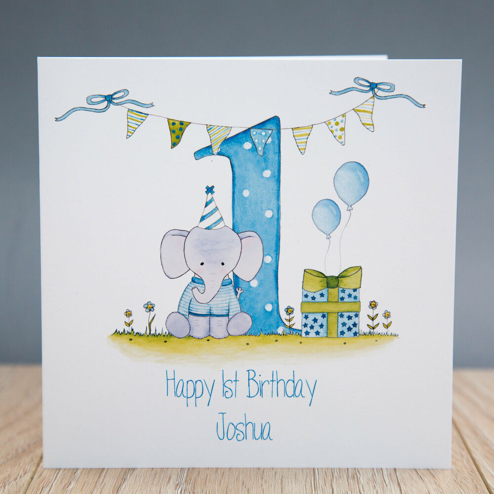 First Birthday Cards
 Handmade Personalised Boys 1st Birthday Card First