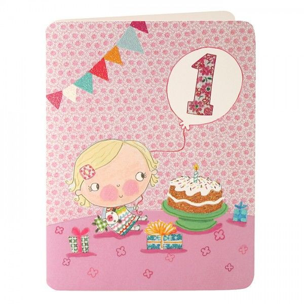 First Birthday Cards
 Baby Girls First Birthday Card Karenza Paperie