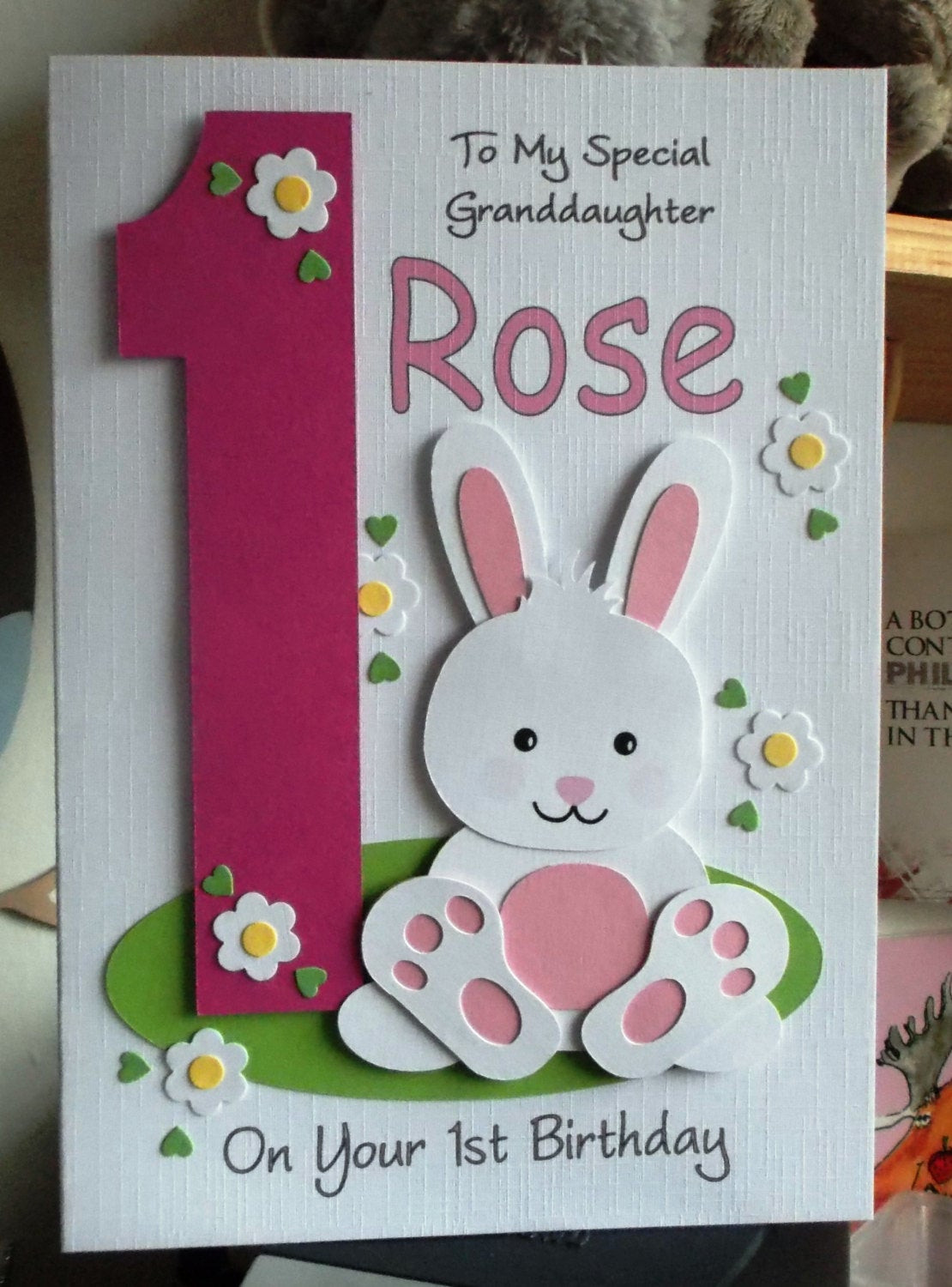 First Birthday Cards
 Personalised Handmade 1st 2nd 3rd etc Bunny Rabbit Birthday