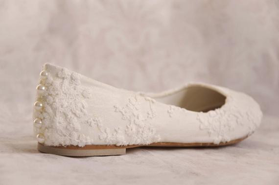 Flat Lace Wedding Shoes
 Wedding shoes lace wedding shoes flats ivory lace bridal flats