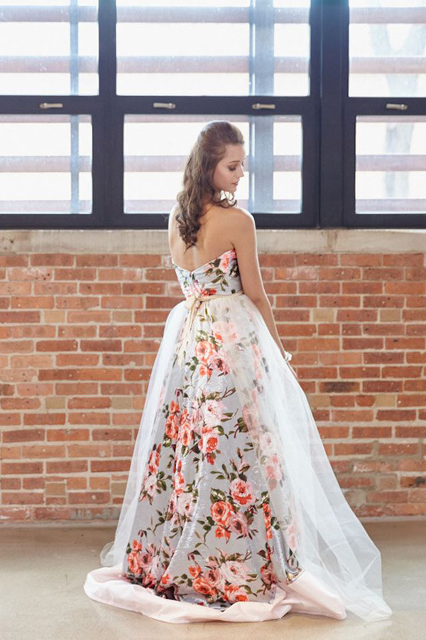 Floral Print Wedding Dress
 21 Beautiful Floral Wedding Dresses to Inspire