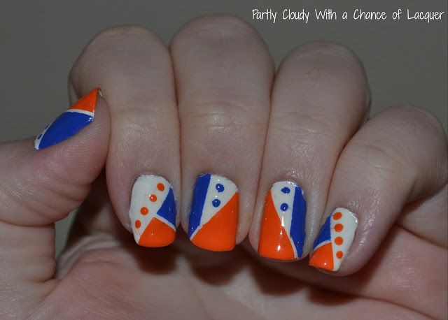 Florida Gator Nail Designs
 Florida Gator Nails orange and blue nails Florida