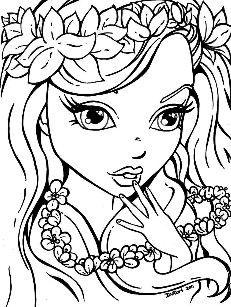 Flower Coloring Pages For Girls
 Flowers girl by JadeDragonne on DeviantArt