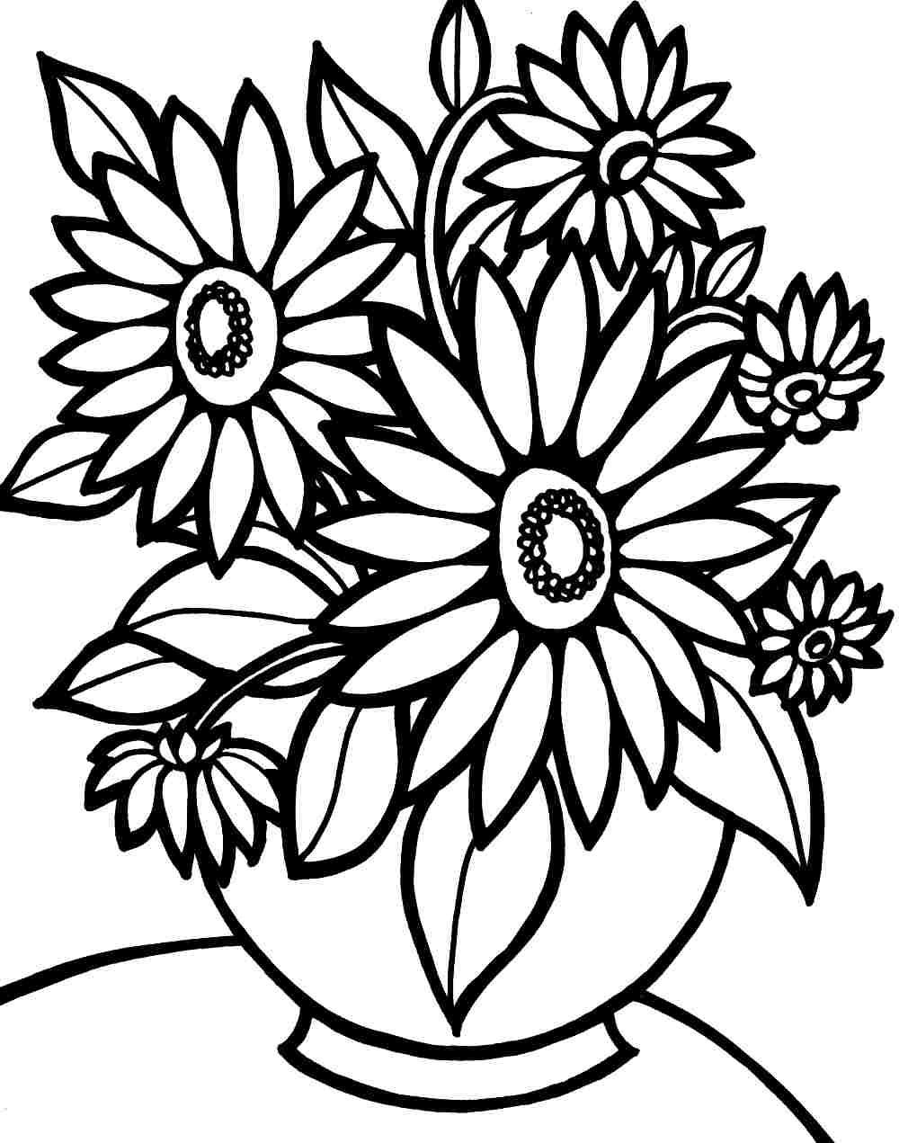 Flower Coloring Pages For Girls
 Colouring Pages Bouquet Flowers Printable Free For Kids