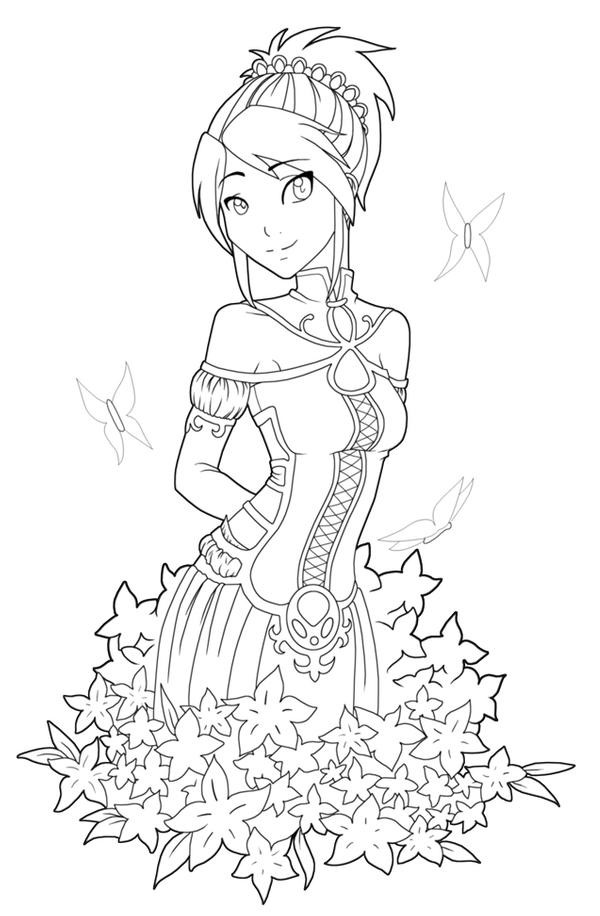 Flower Coloring Pages For Girls
 Flower Girl Aeoleah by angelnablackrobe on DeviantArt