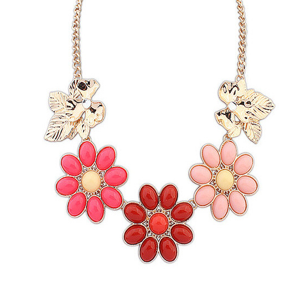 Flower Statement Necklace
 Fashion Womens Flower Choker Bib Collar Chain Pendant