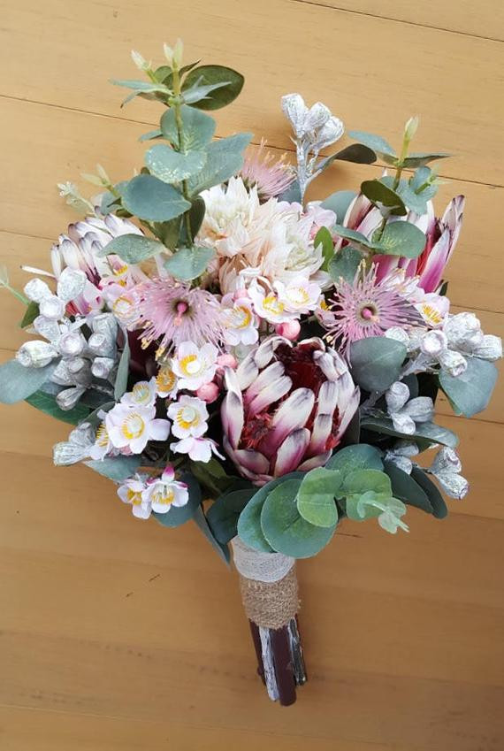 Flower Wedding
 Australian Native Flowers Bridal Bouquet Artificial Protea