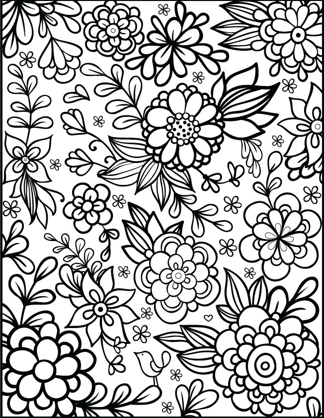 Flowers Coloring Pages For Adults
 Free Floral Printable Coloring Page from filthymuggle