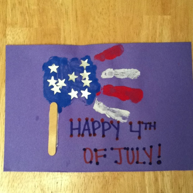 Fourth Of July Art Projects For Preschoolers
 4th of July handprint flag