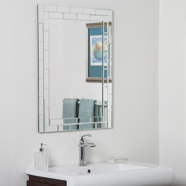 Frameless Beveled Bathroom Mirror
 Shop Grand Street Beveled Glass Frameless Bathroom Mirror