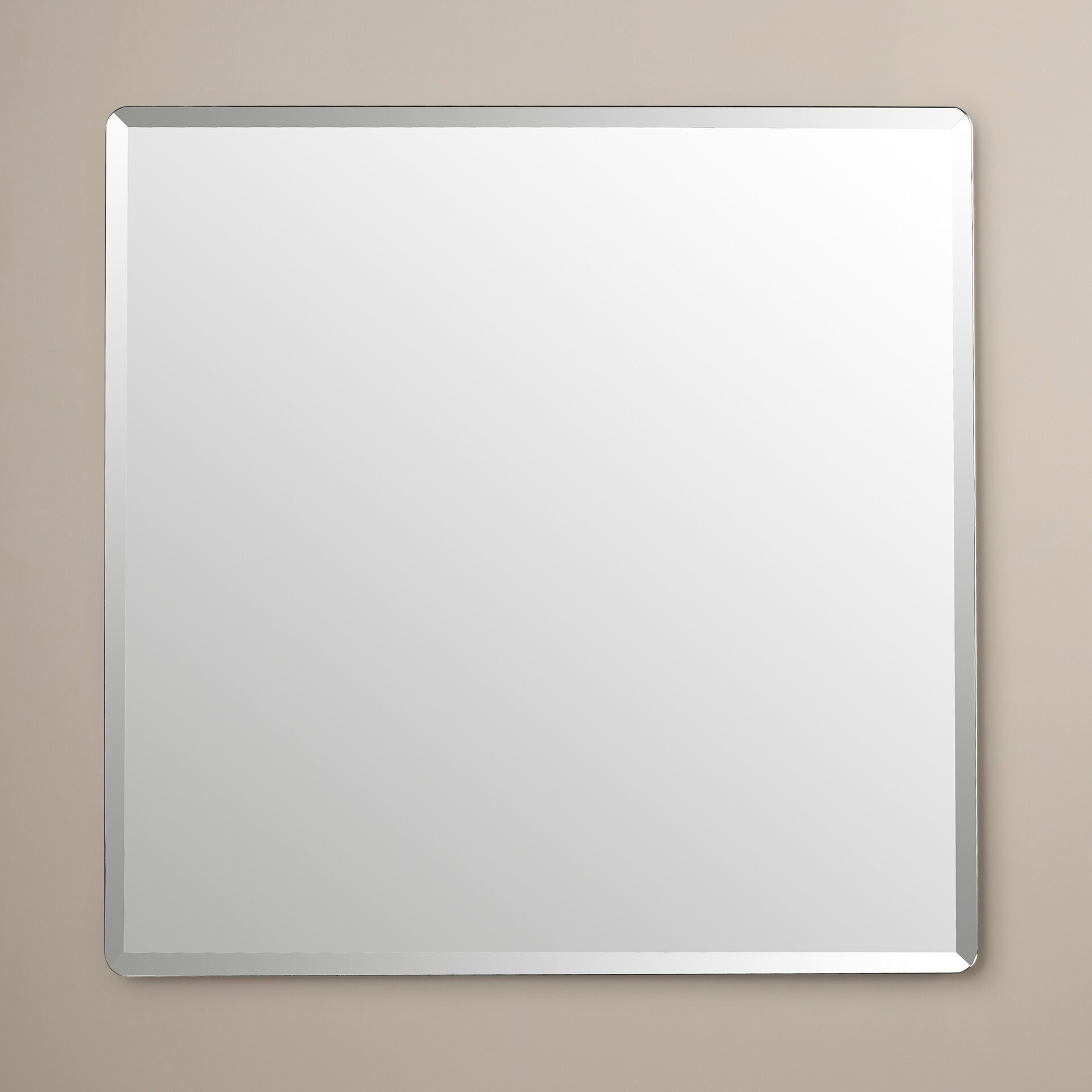 Frameless Beveled Bathroom Mirror
 Wade Logan Kayden Frameless Beveled Wall Mirror & Reviews