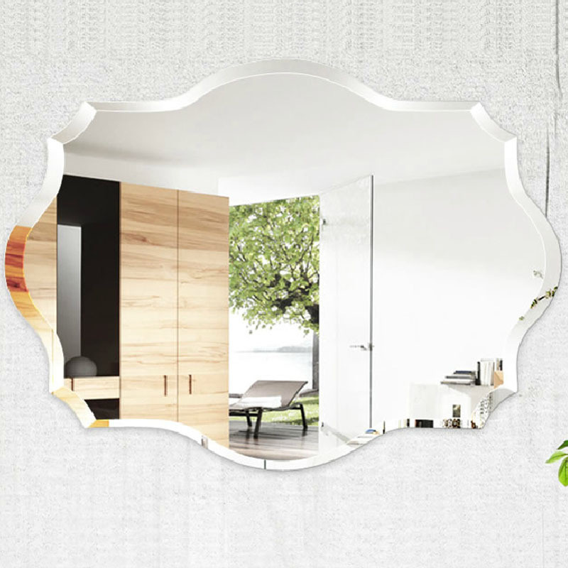 Frameless Beveled Bathroom Mirror
 fashion bathroom ultra clear glass mirror rhombus wall