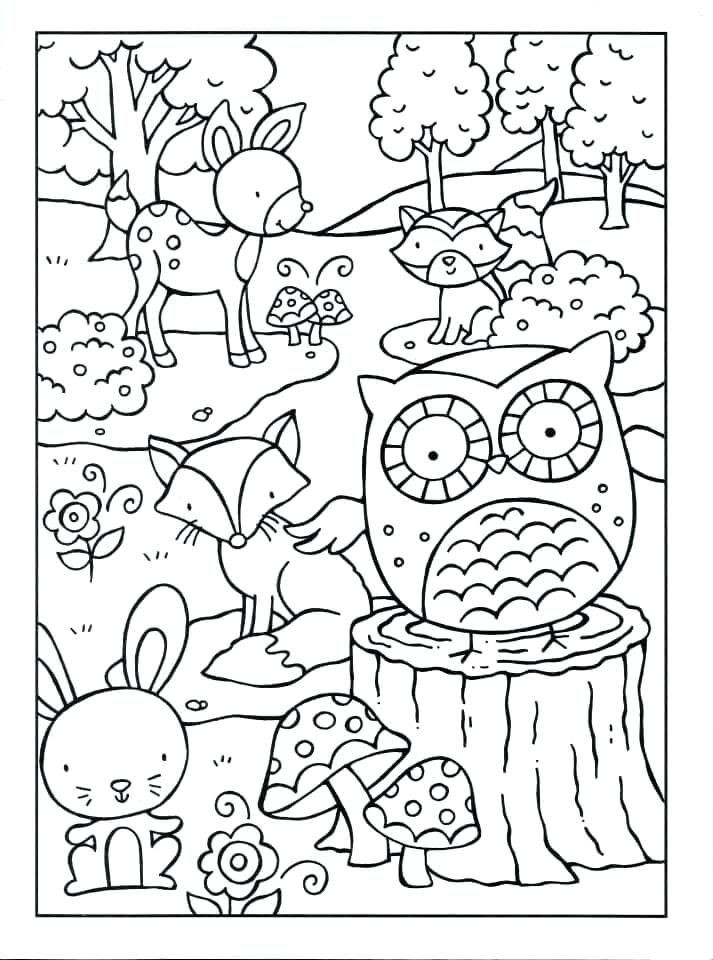 Free Animal Coloring Pages For Kids
 woodland animals coloring pages coloring for adults