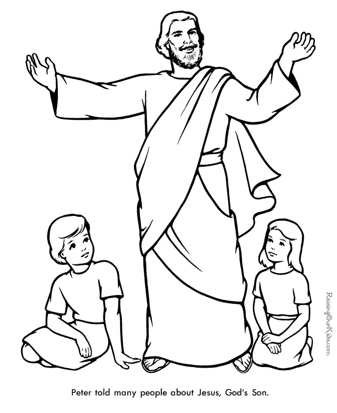 Free Bible Coloring Pages For Kids
 Peter Bible page to print and color 025